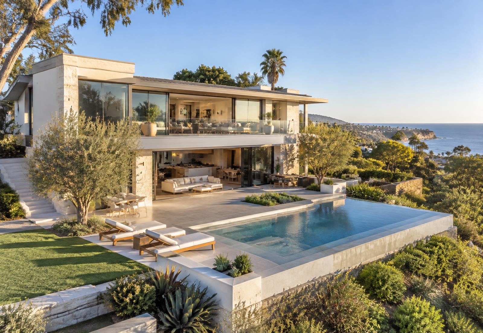 High-end modern coastal home in Southern California